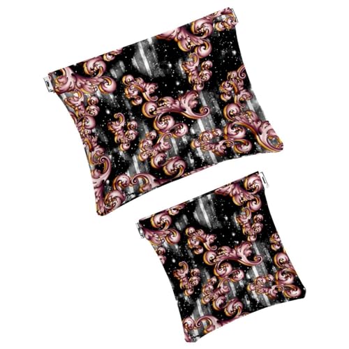 Borse cosmetiche tascabili da borsa per il trucco impermeabile senza cerniera custodia per a chiusura automatica per ragazze mini per - foglie Multicolore 05 donna pelle