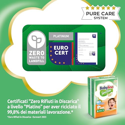 Babylino Sensitive Cotton Soft, Pannolini Taglia 6, Extra Large (13-18Kg), 114 Unità - 10