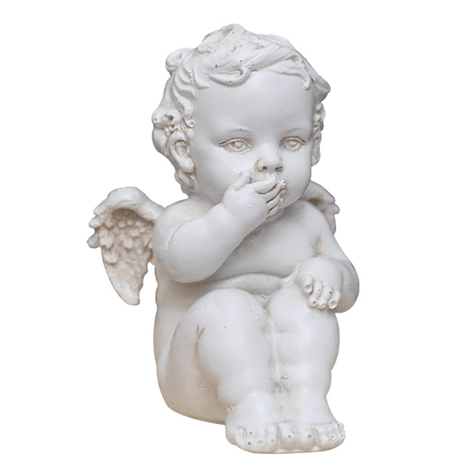 Ornament Art Sculpture Statue Antiques Collectables, 2X Adorable Estatua de ángel de querubín en Miniatura y decoración de la Mesa de estantes al Aire Libre