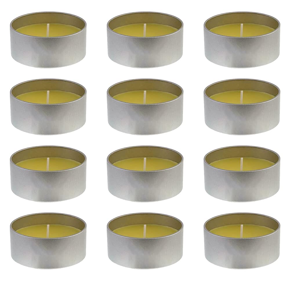 1ABOVE 10 Hours Burning Citronella Maxi Tealights Candles, Mosquito Fly Insect Repeller Pack of 12