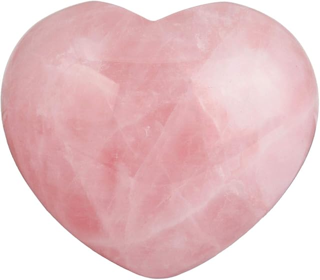 Nupuyai Rose Quartz Heart Palm Worry Stone for Chakra Reiki, Healing Crystal Love Stone for Home Decoration 45mm