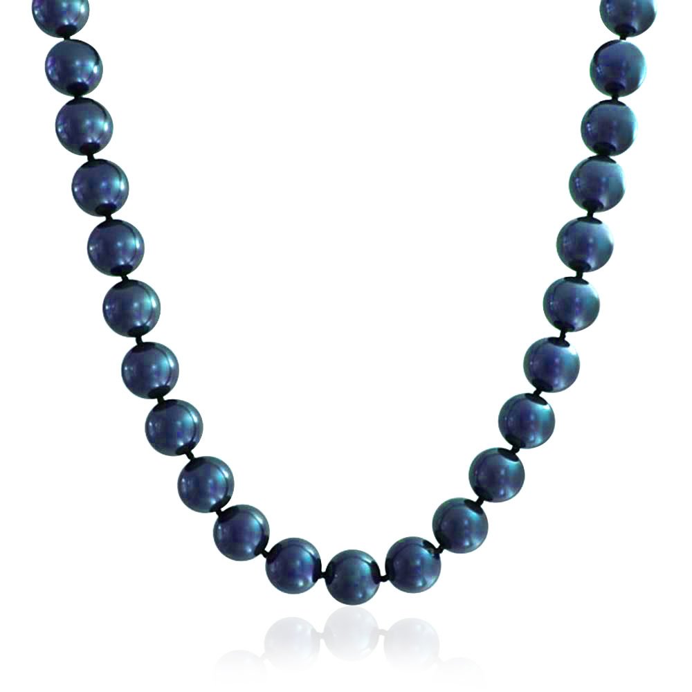 Collar De Perlas Cultivadas De Agua Dulce Anudadas A Mano En Azul Pavo Real Iridiscente Negro O Blanco De 18 Pulgadas Pulsera De 7.5-8 Pulgadas Pendientes De Bola Juego De Joyas 3 Piezas Para Mujeres