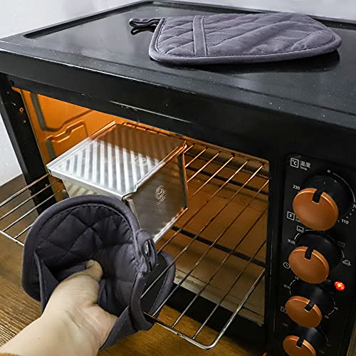 Arcliber Pot Holders,4Pcs Heat Resistant Hot Pads,Non-Slip Rubber Surface Design,Cotton Infill Kitchen Potholders Set,Grey #TOP6