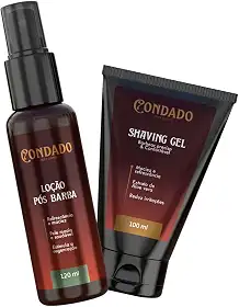 Kit Shaving Gel de Barbear Menthol Refrescante com Loção Pós Barba Hidratante Calmante Confortável