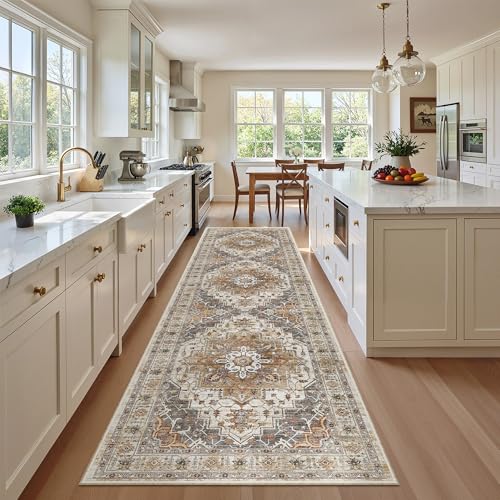 Madane Hallway Runner Rug 2'6''x10' Kitchen Runner, Non Slip Vintage