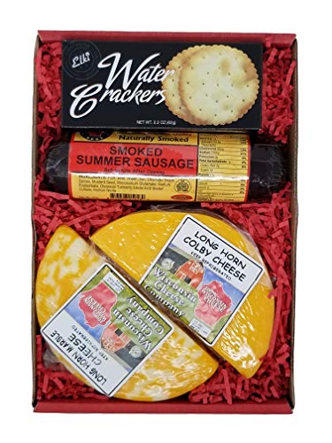 Wisconsin Deluxe Colby Longhorn Cheese, Sausage & Cracker Gift