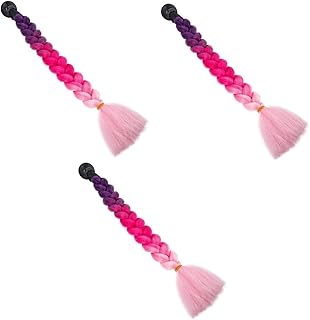 Totority 3 Pçs Capacete Guarnição Trança Rabo De Cavalo Peruca Capacetes De Motocicleta Trançado Rabo De Cavalo Capacete De Motocicleta Peruca De Cabelo Rabo De Cavalo Para Capacete De