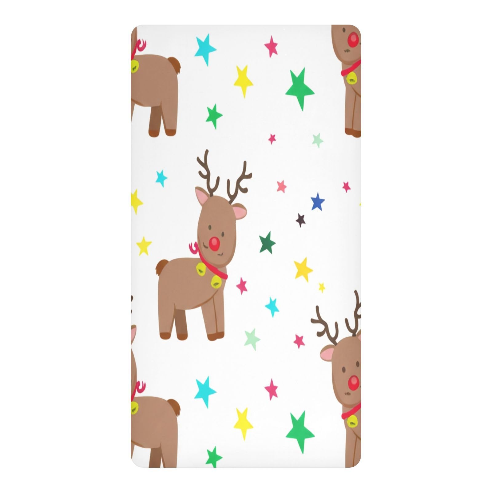 JiangGgen Cartoon Deer Baby Crib Sheet Soft Breathable Playard Sheet-S