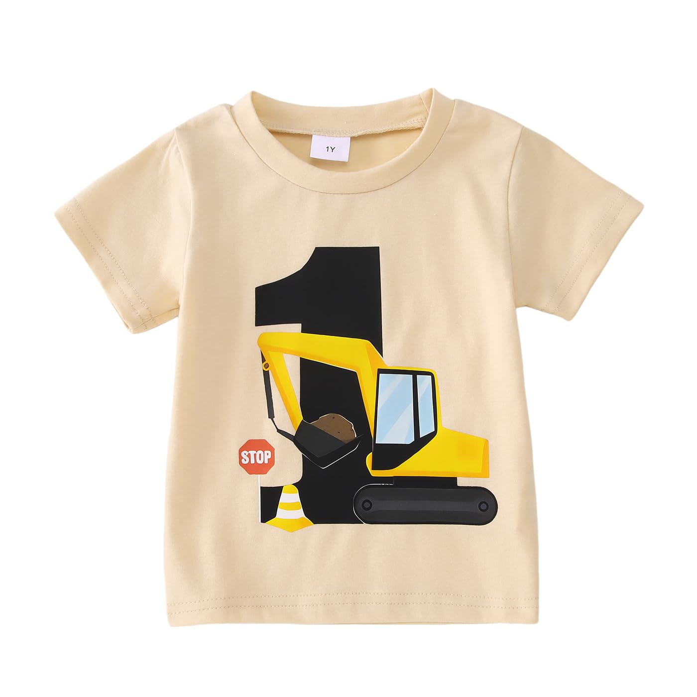 1-4 Years Boys Birthday Shirt Construction Excavator 1st 2nd 3rd 4th Birthday T-Shirt Toddler Party Gift Tees Tops