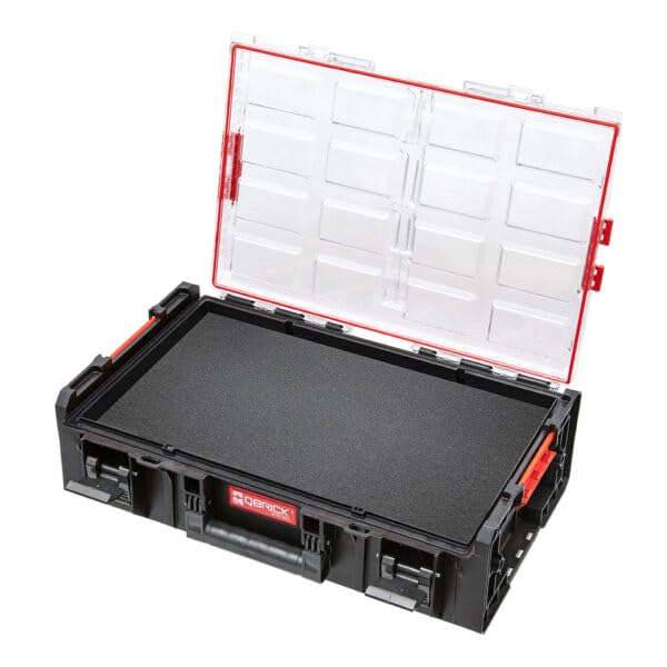 QBRICK – Maletín de herramientas vacío – Caja de herramientas con ruedas – Organizador de herramientas apilable, móvil – Carro de taller de plástico robusto – Sistema One 2.0 Cart – Compatible con las