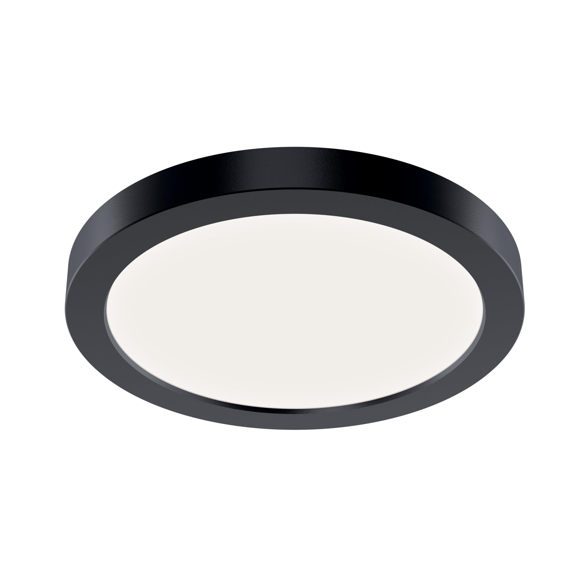 Kichler Ara 7.25" Modern Minimal Round LED Downlight in Black, for Wet Indoor Locations, Supplemental Lighting, Integrated LED, Edge-Lit Technology, 950 Lumens, Dimmable to 10%, 53007BK30