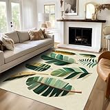 Tropical Banana Teppich, waschbar, weich, für Wohnzimmer und Schlafzimmer, rutschfest, Kurzflormatte, stilvolle Wohnaccessoires, 120 x 180 cm