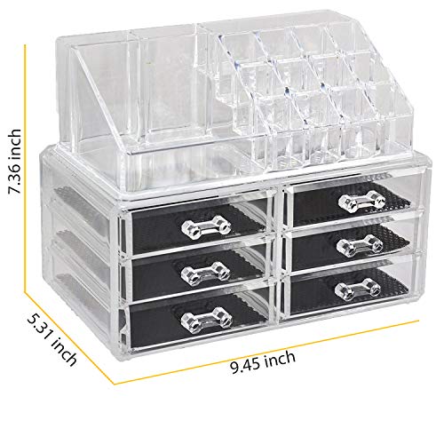 Image of INOVERA Plastic Jewellery Storage Box with 6 Drawer, (25x16x20cm,Transparent)