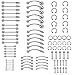 Comius Sharp 85 pièces de Bijoux en Acier Inoxydable Mélangés Langue, Sourcils, Nez, Rivets, Anneau de Ventre pour Hommes et Femmes bon Marché et Durable Dans Toutes Les Tailles