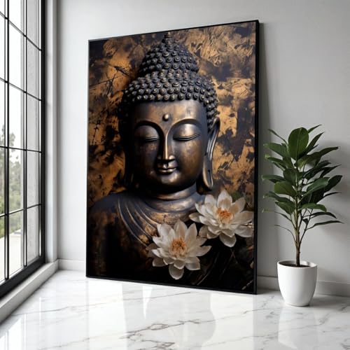 Art mural meditation zen Bouddha pour deco salon spirituelle