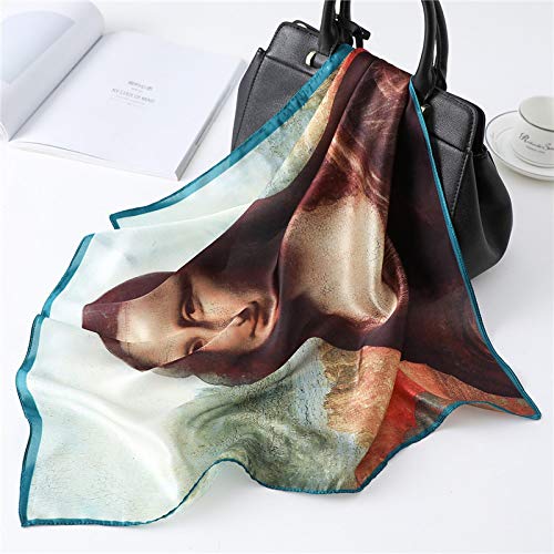 Schal Halstuch Seidenschals Frauen Foulard Square Head Hijab Schal Damen Chiffon Schal Wickel Schalldämpfer Pareo Bandanna Weiblich 53 * 53Cm