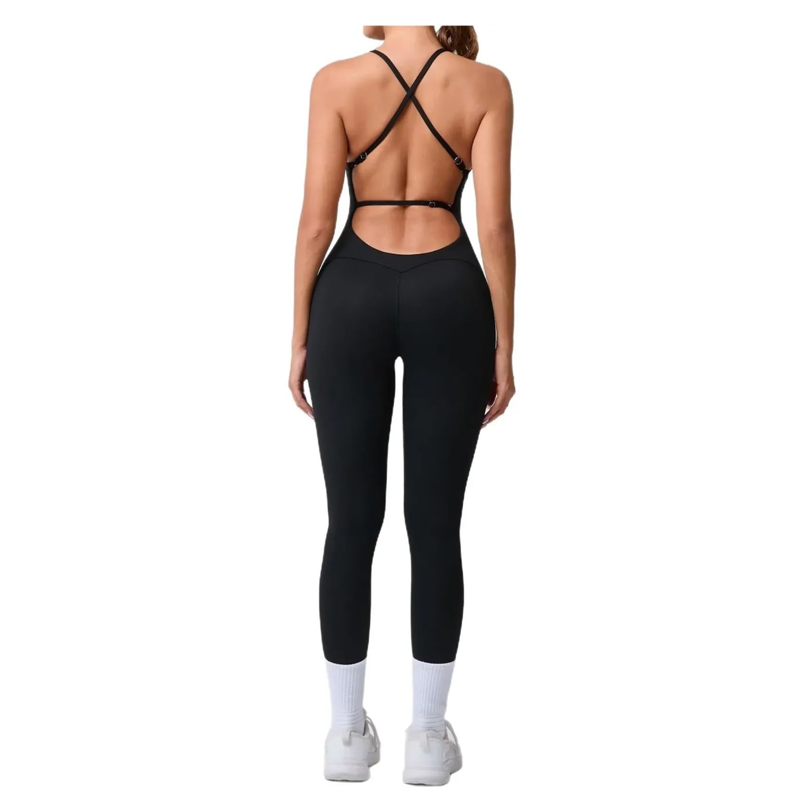 Monos De Yoga Sin Costuras, Deportivos, Fitness, Tirantes Cruzados, Espalda Descubierta, Levantamiento De Cadera, Ajustados, De Una Pieza