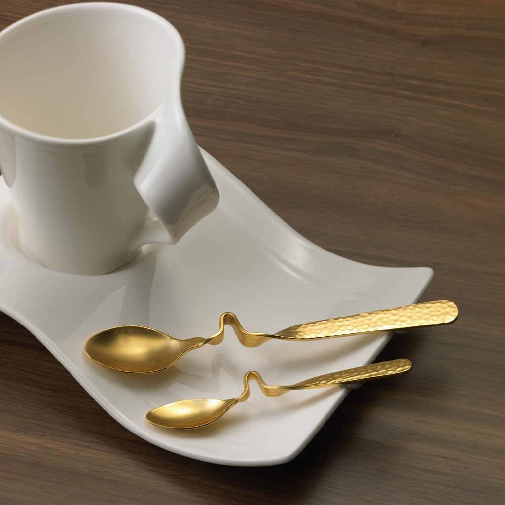 【新品】ビレロイ＆ボッホ ニューウェイブ ゴールド＆シルバーカフェスプーンセット Amazon.com: Villeroy & Boch NewWave Caffè Collection After Dinner