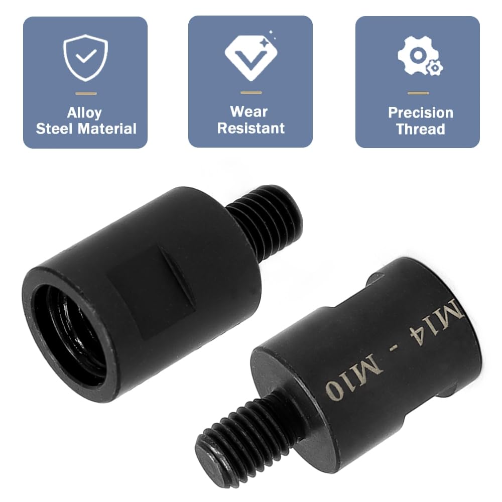 2 Pezzi Adattatore Smerigliatrice Angolare M14 a M10, M14 Filettatura Femmina M10 Maschio Adattatore di Filettatura per Lucidatrice Rotativa
