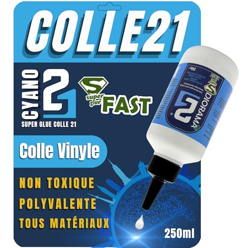 Pegamento blanco vinílico rápido Super Glue Colle21 - 250 ml de precisión para sus proyectos creativos