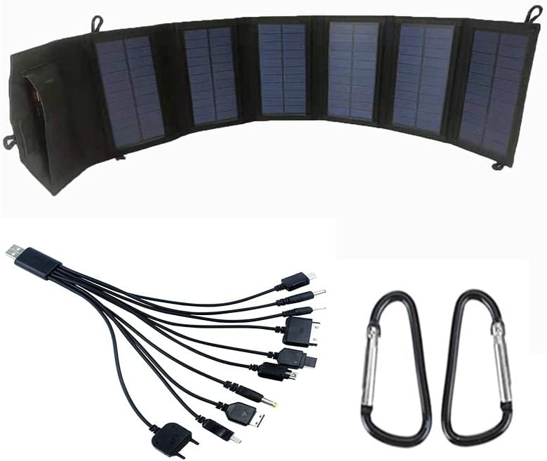 Cargador de panel solar portátil de 30 W, salida de 20 W, 5.2 V, 2 A, 2 USB, cargador de panel solar plegable para computadoras portátiles,