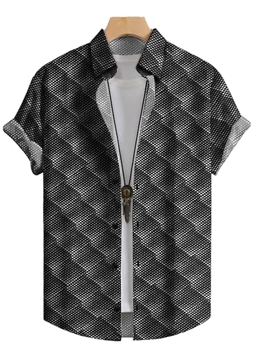 Image of Noble Monk Men's Printed Short Sleeves Shirt |Turndown Collar Shirts for Men|Summer Short Sleeve Men Casual Shirt