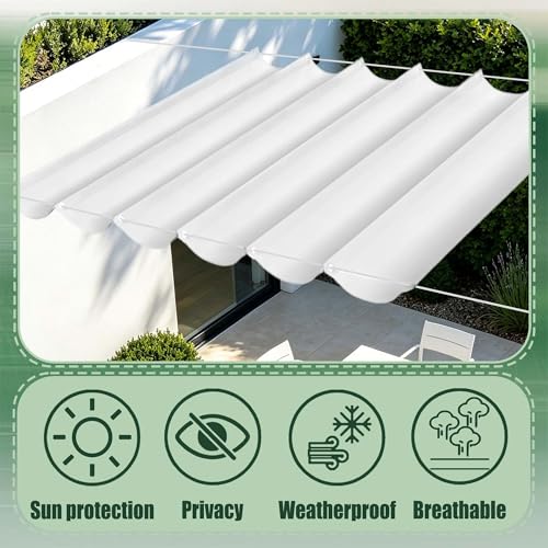 Voile ombrage rétractable vague contre la chaleur et la pluie sur le balcon