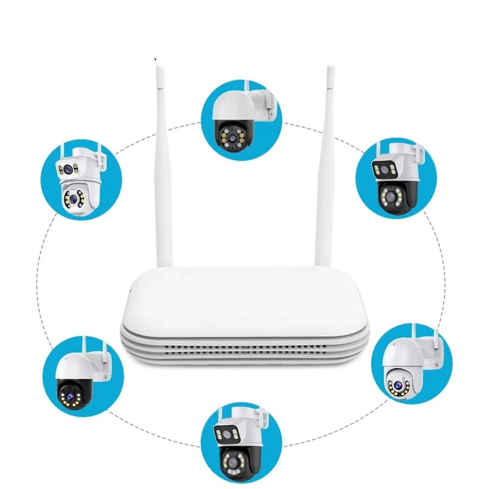 Mini Grabadora de Vídeo en Red WiFi NVR de 8 Canales 265 con Detección Avanzada, Compatible con la Aplicación XMEYE ICSee y Enchufe de la UE.
