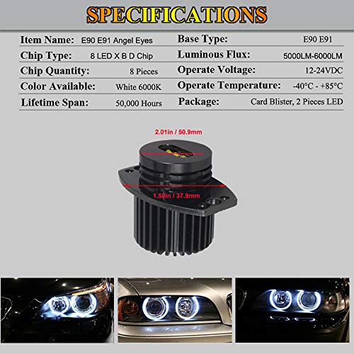 Marcador de ojos de ángel E90 LED que elimina la luz amarilla 3