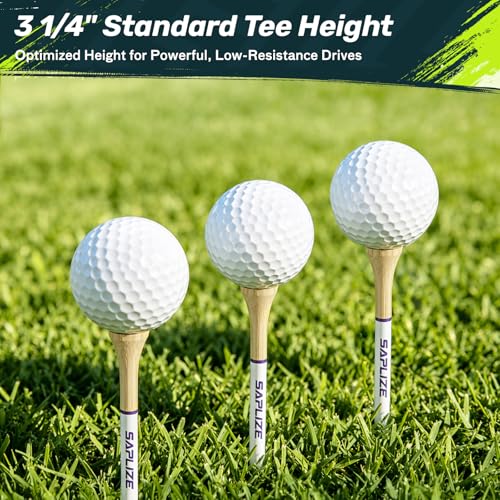 SAPLIZE Funny Golf Tees, 200 Pack, 3-1/4", Golf Gifts for Men & Unique Golf Gifts for Golfers, Golf Bag Accessories, Durable Wooden Bamboo Tees, Golf Accessories for Men by SAPLIZE - Image 5