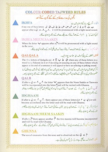 Holy Quran with Colour Coded Tajweed Rules and Manzils (Medium Size) [Hardcover]