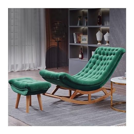 Mecedora Individual Sillón Reclinable Tumbona con Estribos de Madera Maciza Diseño Antivuelco Sillón Reclinable con Estribos para Uso Doméstico Sillón Deslizante Tapizado para Salón / Dormitorio ( Col