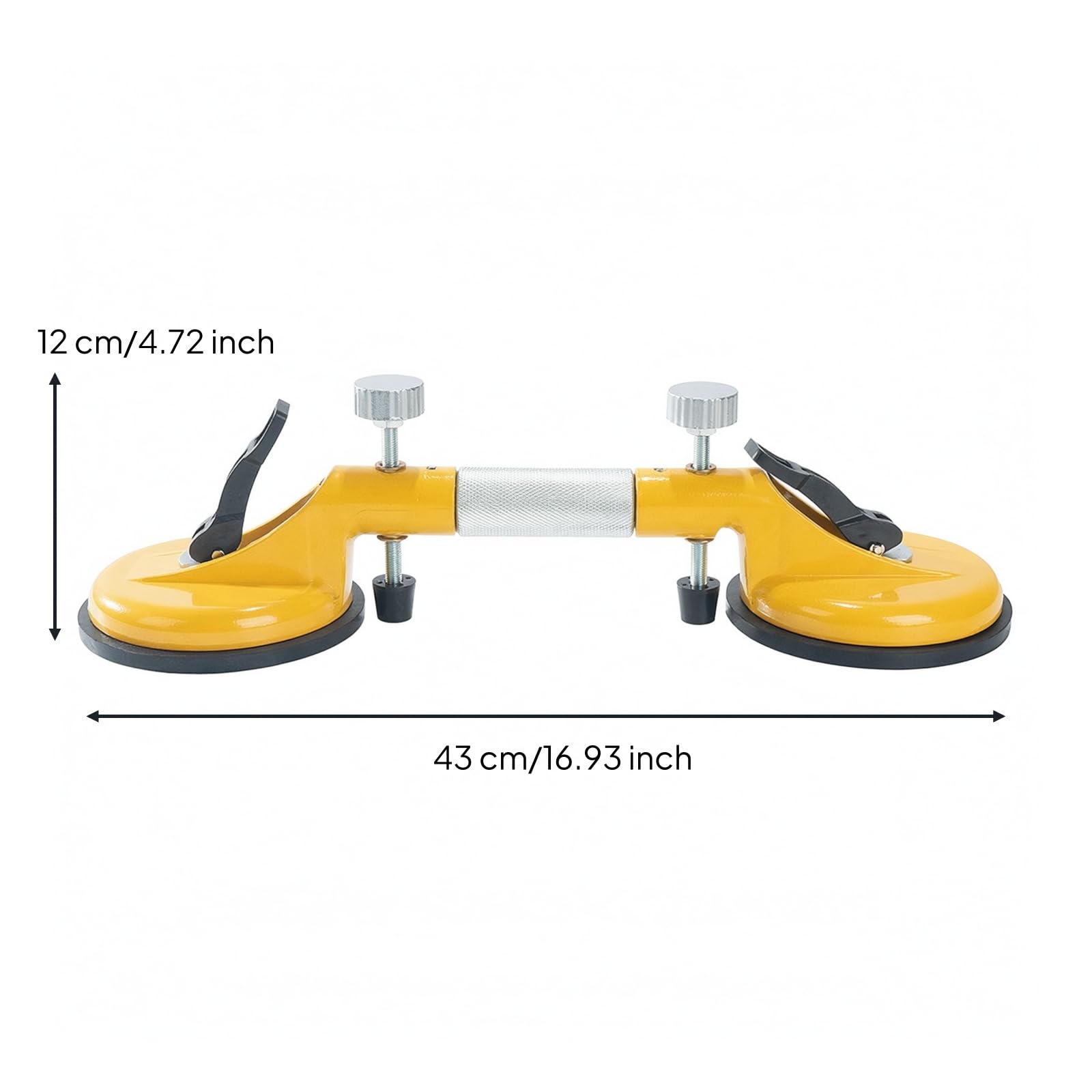 Ventosa cción Doble Ergonómico | Mango Central Moleteado, Nivelador Piedra con Ventosas, Ajustable, Herramienta