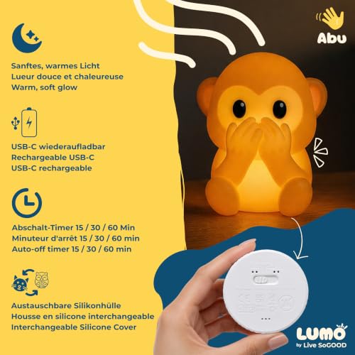 Lámpara de Noche de Silicona Recargable USB-C para Bebés miniatura 5