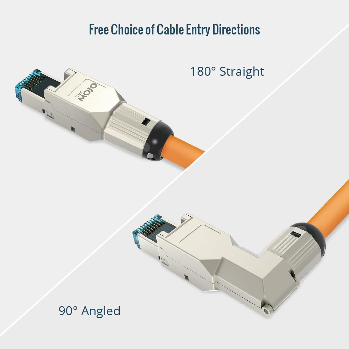 Tecmojo CAT8 STP Connecteurs RJ45 blindés sans outil, 40Gigabit, pour câbles 22-24 AWG, 12 Pièces