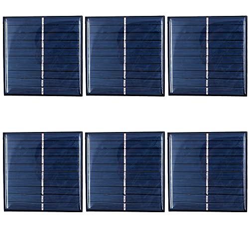 Packung mit 6 ZONADAH 0.8W 5V Mini-Sonnenkollektoren, Teigladegerät, DIY Home, Science School Projekte, Camping, Angeln, Wandern Outdoor Garten Licht Ladewerkzeuge
