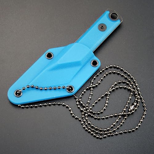 Ccanku C1146 Fixed Blade Knife,440C Blade G10 Handle EDC Tool Knife for Outdoor, Camping, Hiking, Fishing with kydex Sheath (Sky Blue) - Thumbnail 7