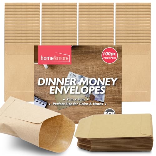 SOL 100pk Dinner Money Envelopes - Compact and Secure Design - 70 x 40mm