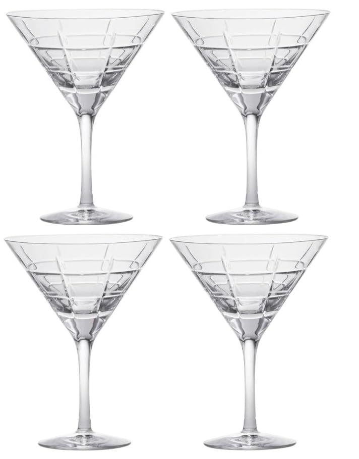 Atlantis Outdoor Set di bicchieri Window Martini (4 pezzi) | cristallo trasparente, lavabile in lavastoviglie, design elegante per serate da cocktail perfette
