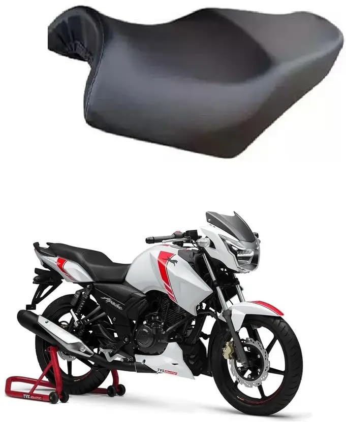 CARBOX,Campatibal with [ TVS Apache RTR 160 ] Bike Removable & Washable PU Leather Waterproof Single Bike Seat Cover for TVS Apache RTR 160 (Black)-image-20