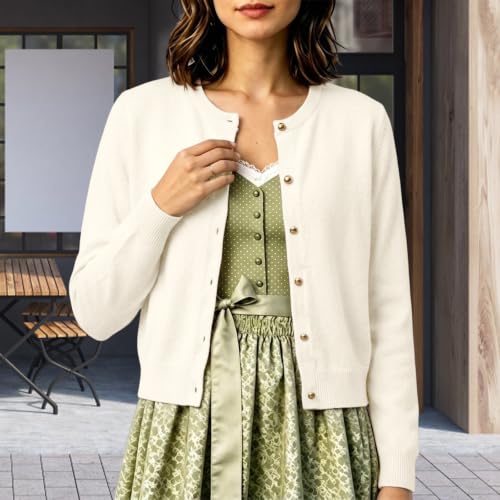 Women Cardigan Long Sleeve Button Down Knit Sweater Lightweight Fall Top - image 5