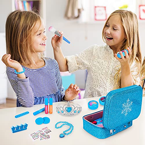 Kids Makeup Kit For Girl, 30 Pcs Real Makeup Set, Girls Toys For 3-10 Year Old, Little Girls Princess Dress-Up Toy With Frozen Stylish Bag, Children Cosmetic Birthday Gifts For Age 4 5 6 7 8 Years Old #TOP5