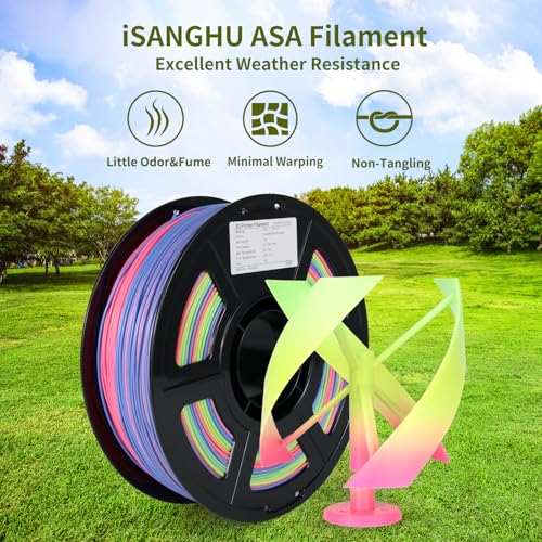 Image of Colored ASA Filament 1.75 + /- 0.02mm - UV /Rain /Heat Resistant Durable 3D Printer Filament, No Warping, Non Odor & Fumes - Perfect for Outdoor Functional Mechanical Parts, 1kg (2.2lbs) Spools