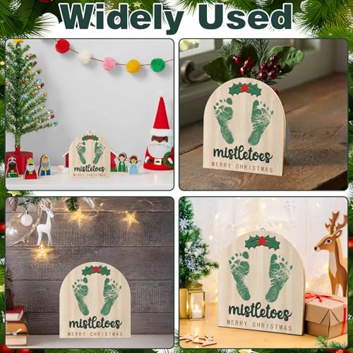 Image of Baby Christmas Milestone Cards Decoration, Wooden Baby First Christmas Winter Baby Announcement My First Holiday Milestone Sign Decor, Xmas Baby Shower Decorations for Newborn Photography Props