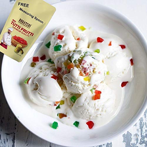 Image of BOGATCHI Red Tutti Frutti for Decorations, Sprinkles for Cakes and Ice-Creams, Red Tutti Frutti, Delicious and Tasty, 200g with Free Measuring Spoon