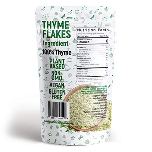 Iya Foods Thyme Flakes 1.10 oz Pack, Made from 100% Thyme Leaves. Thyme Leaf is a well-rounded herb that contains an earthy and sweet flavor - Thumbnail 2