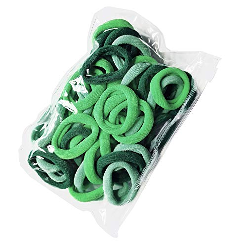 BlueCosto 50pcs Mini Elastic Baby Hair Ties Thick Bands Ponytail Holders for Girls Kids(Green Series)