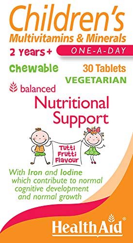 HealthAid Childrens MultiVitamin + Minerals With Iron and Iodine - 30 Vegetarian Tablets