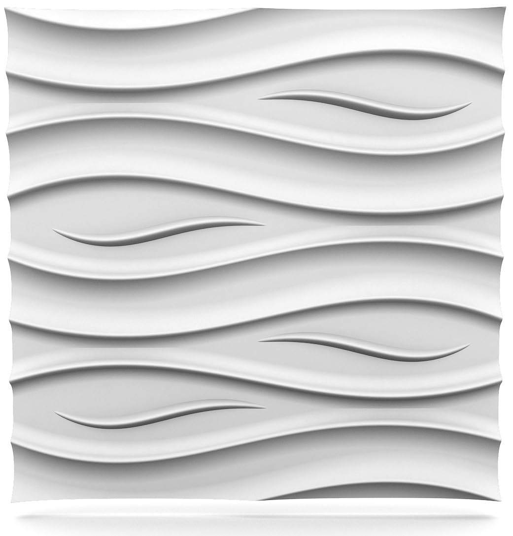 DECCART 3D Wandpaneele weiß 60x60 cm 6 Stück