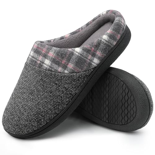 Women's Memory Foam Warm Slip On House Slippers - Non-Slip Family Indoor Slippers